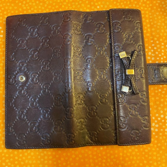 Gucci Guccissma Brown Leather Wallet with bow - Picture 9 of 9